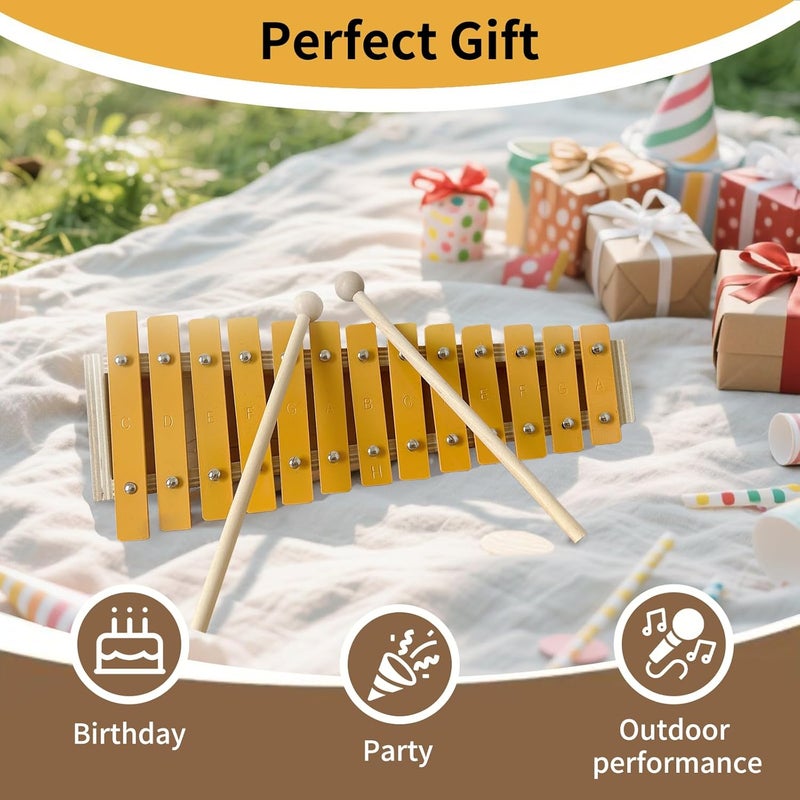 summvox 13 Keys Xylophone Cute Glockenspiel Metal Keys Percussion Rhythm Handheld Musical Instrument with 2 Mallets For Beginners&Music Education - Image 5